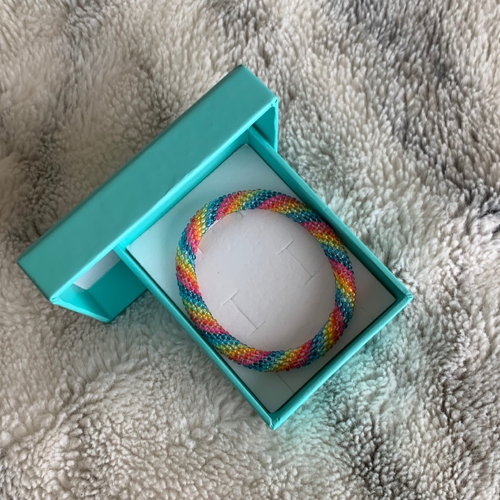 Vintage Find- Handmade Rainbow Bead Bracelet